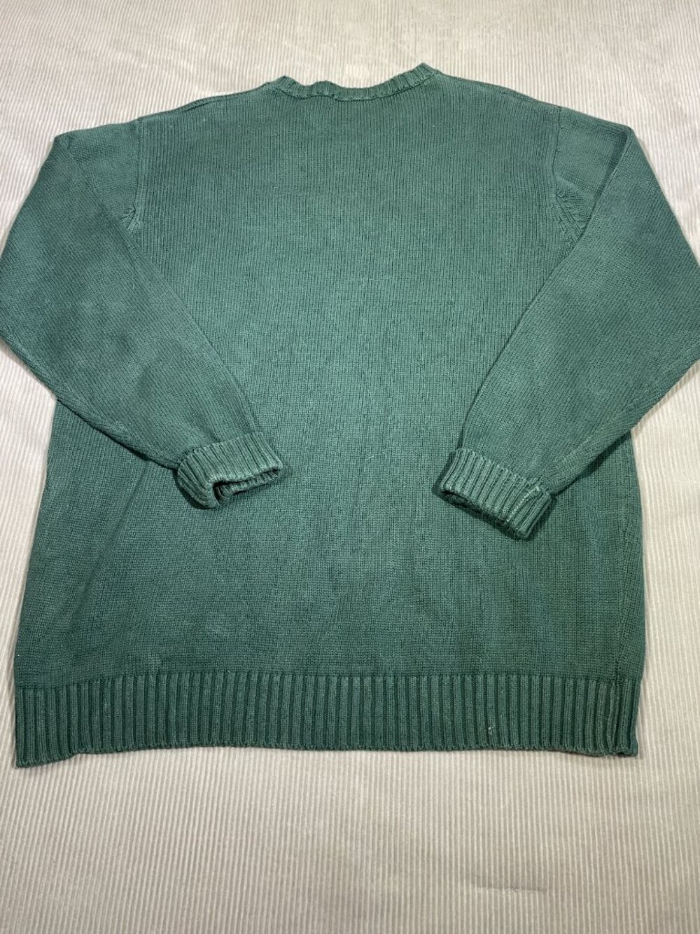 Brandy Melville Green Heavyweight Cotton Crewneck Sweater Oversized Knit Italy - Picture 4 of 8